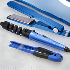 Set Profesional de Peinado 3 en 1 | Plancha, Rizador y Peine de Titanio | Cabello Liso o Ondulado sin Frizz